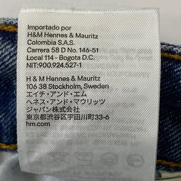 H & M Divided Women's size 0 Mom High Waist Tapered Distressed Blue Denim Jeans - Picture 12 of 12